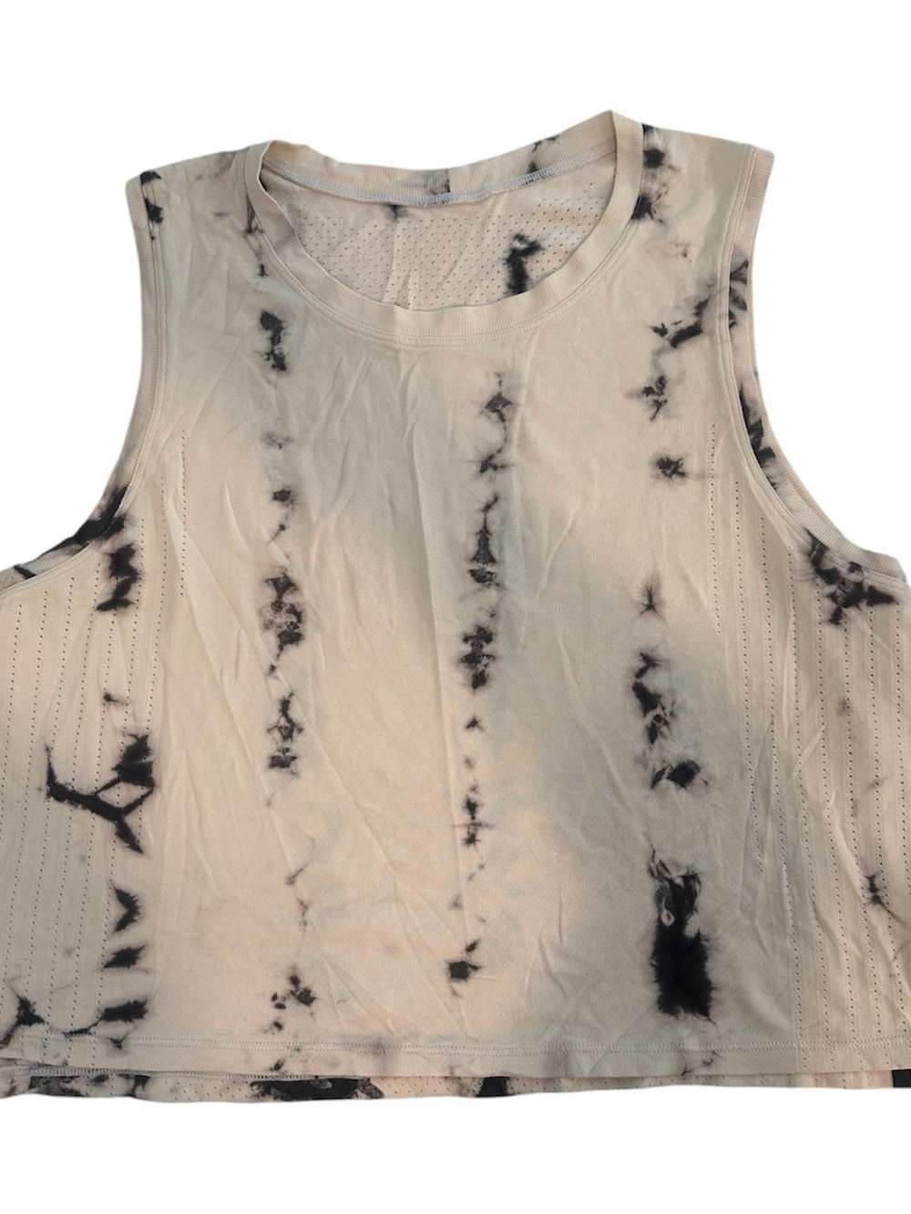 lululemon athletica Cream and Black Tie-Dye Crop Tank